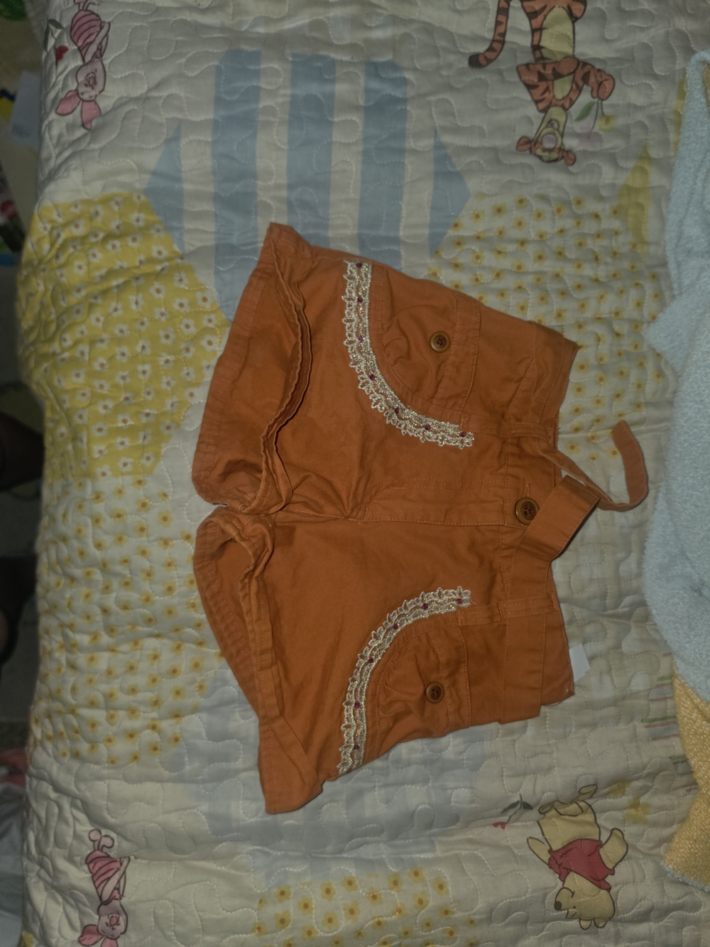Gymboree Orange Lace-Trim Bermuda Shorts